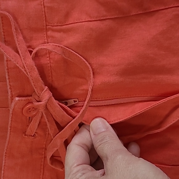 Liz Claiborne Orange/Salmon Wide-Leg Linen Pants size 14 - Picture 4 of 9